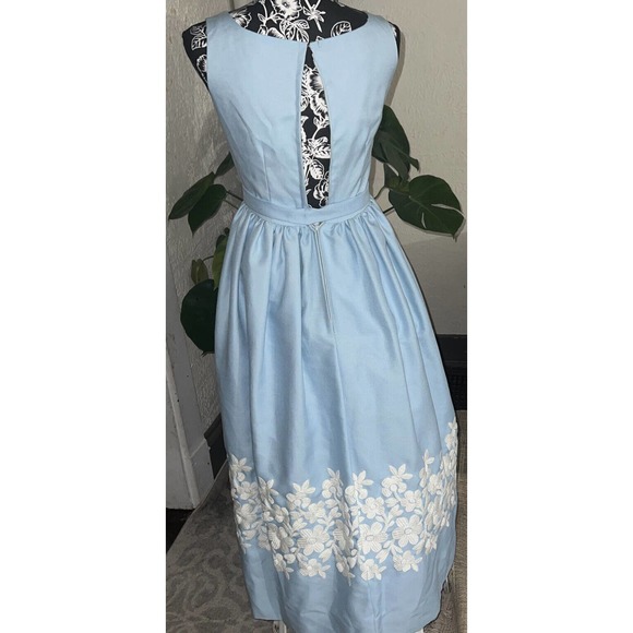 Vtg 50s EMMA DOMB Party Swing Dress Embroidered Fit Flare Tulle lined Xs - Picture 9 of 16
